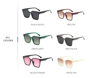 Fashion oversized square sunglasses for women, trendy street style UV protection sun glasses.