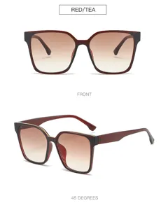 Oversized square sunglasses for women, gradient lenses, chic street style fashion eyewear.