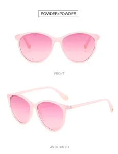 Pink gradient sunglasses for women, lightweight oval frame stylish anti-UV sun glasses.
