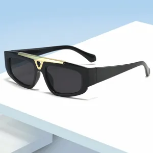 Andrika Retro Tetragono Gyalia Iliou Dipli Gefyra Metalo Trigono Diakosmisi UV400 Gyalia Iliou Moda Exoterikou