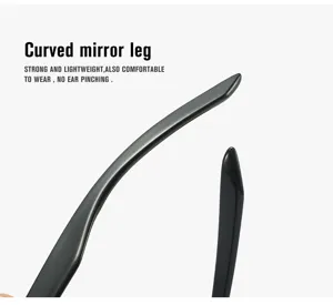 Close-up detail of sunglasses curved temple, lightweight and comfortable for daily wear.