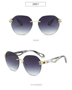 Bügelose Sonnenbrille mit Farbverlauf für Damen und Herren, schicke Streetwear.