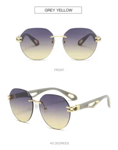 Bügelose Sonnenbrille mit Farbverlauf für Damen und Herren, stilvoll und modern.
