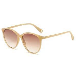 Elegant gradient lens oval sunglasses for women, lightweight vintage designer style eyewear.
