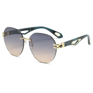 Rahmenlose Farbverlauf Sonnenbrille Für Damen Und Herren Modetrend Street Snap Brille UV400