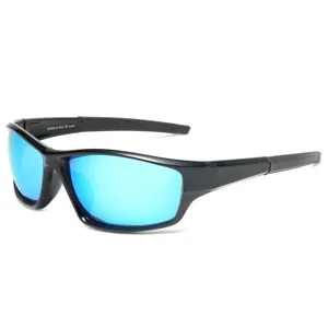 Polarized sports sunglasses for outdoor cycling and running with UV400 blue mirror lenses.