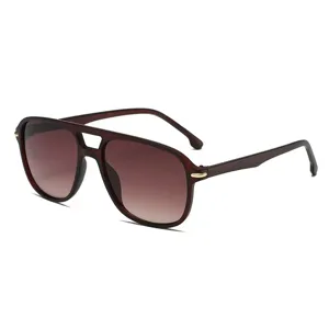 Klassische Doppelsteg Piloten Sonnenbrille für Damen und Herren, Retro quadratische Brille.