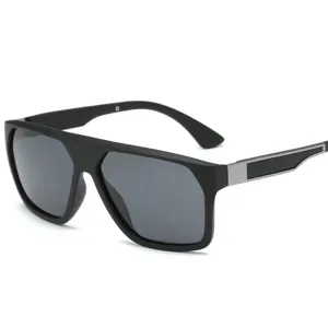 Gafas de sol hombre polarizadas diseño plano deportivo conducir aire libre negro