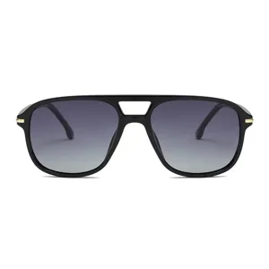Modische Doppelsteg Retro Piloten polarisierte Sonnenbrille quadratisch Sport Brille