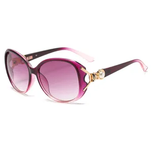 Damen Mode Farbverlauf Sonnenbrille Großer Rahmen Rosa Lila UV Schutz Stilvolle Sonnenbrille