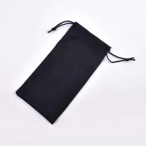 Microfiber Glasses Cleaning Cloth And Black Drawstring Pouch Eyewear Storage Bag Portable Sunglass Cleaner Wipe