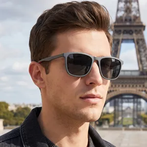 Men and women outdoor sports sunglasses, classic grey frame fashion retro cycling uv protection.