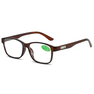 Large frame reading glasses with tortoise shell design, anti-fatigue crystal glass lenses.