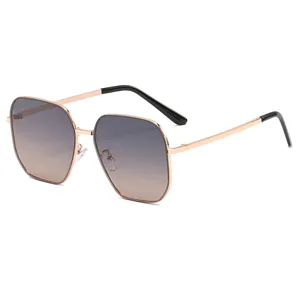Große Sonnenbrille mit Metallrahmen und Farbverlauf UV400 Damensonnenbrille im Alltag