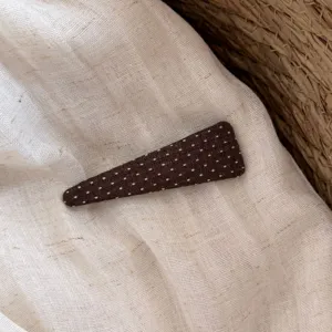Molletta per capelli marrone a pois con triangolo, fermaglio dolce per frangia elegante.
