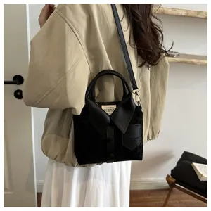 Bolso de hombro creativo diseño camisa para mujer, bolso bandolera casual con cuello.