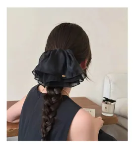 Κορεάτικο scrunchie μαλλιών από δίχτυ για γυναίκες, πολύ αφράτο και κομψό αξεσουάρ.