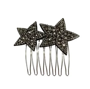 Peineta para el cabello con estrellas de diamantes de imitación accesorio elegante de cristal.