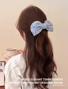Pinza de pelo de plátano con lazo de tela elegante para mujeres, accesorio de coleta.