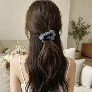 Κομψό scrunchie μαλλιών οργάντζα ελαστικό δίχτυ στήριγμα κοτσίδας για γυναίκες στυλ