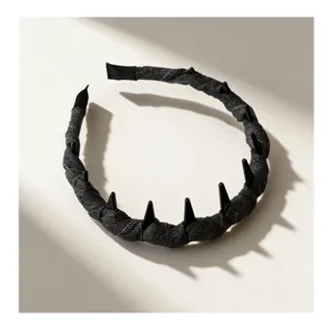 Diadema de mezclilla oscura con puas estilo punk para mujer accesorio para el pelo comoda