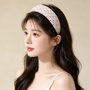 Coreano Dulce Lunares Diadema Ancha Tejido de Punto Antideslizante Aro de Pelo Para Mujeres Moda Accesorios de Cabello Diarios