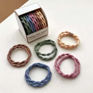 Coletas de pelo duraderas de alta elasticidad para mujer, set trenzado multicolor.