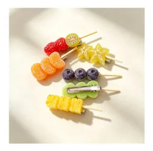 Lindo pasador de pelo de fruta tanghulu broche creativo accesorio dulce para el uso diario