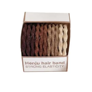 Set de coleteros en espiral marrón degradado, gomas de pelo de cable elásticas para mujeres.