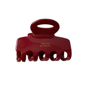 Pinza de pelo roja para mujer, diseño vintage de anillo hueco accesorio de peinado estético