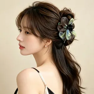Elegante pinza para el cabello de flor de malla para mujeres, accesorio chic para moños.