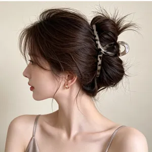 Elegante pinza de pelo de acetato carey para mujer accesorios de peluquería elegantes diarios