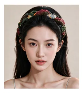 Diadema trenzada floral coreana para mujer, aro de pelo alto para uso diario y lavado de cara.