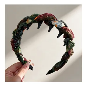 Diadema trenzada floral de estilo coreano con dientes antideslizantes para uso diario mujer