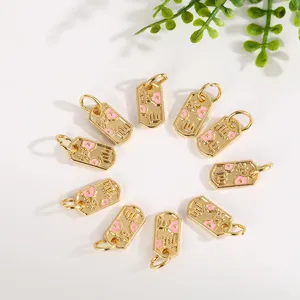 Lega Placcata Oro Carattere Cinese Ciondolo Fata Charm Accessori per Gioielli Fai da Te Bracciale Collana Donna Decorazione Borsa
