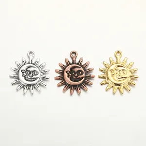 Retro punk sun and moon alloy pendant DIY necklace earrings jewelry accessories set pack
