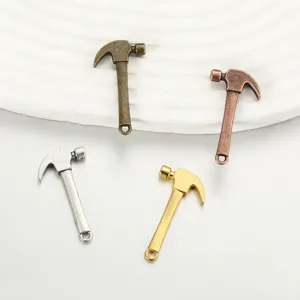 Alloy Hammer Pendant DIY Jewelry Accessories Vintage Style Metal Hanging Charm For Handcrafted Bracelet Necklace Making