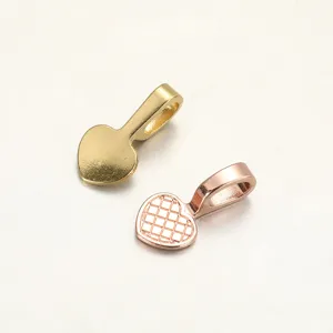 Heart pendant clasp DIY jewelry accessories alloy heart bail for handmade necklace.