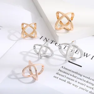 Metal cross scarf buckle clothing corner tie clip multi-functional fashion accessory detail shot
