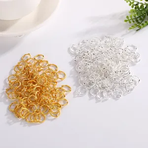 Gold and silver alloy geometric loose rings for handmade DIY jewelry making bracelet accessories.