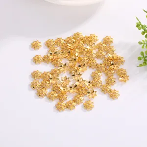 Alloy geometric flower spacer beads for DIY handmade bracelets, necklaces, and jewelry making.