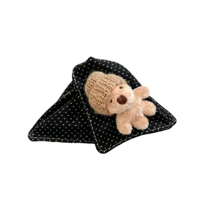 Retro pois stoffa triangolo molletta capelli artiglio con simpatico orsetto peluche