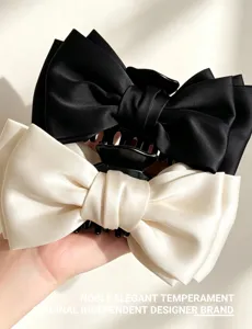 Satijn strik haarspeld grote elegante haaraccessoires voor vrouwen en meisjes franse stijl