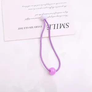 Elastico per capelli viola con perline, grazioso accessorio per coda di cavallo per bambini.