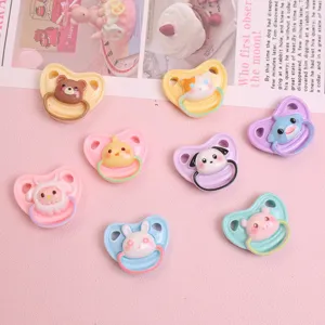 Niedliche Cartoon Tier Harz Aufnäher DIY Schmuck Bastelmaterialien Bär Küken Hund Schwein Hai Hase Schnuller Harz Zubehör