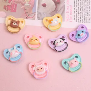 Süße Cartoon-Tier-Harz-Schnuller-Cabochons, verschiedene Tierdesigns für DIY-Bastelzubehör.