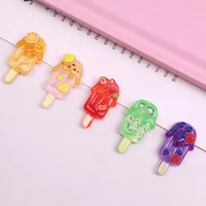 Sommer transparent glitzernde geschmolzene Frucht Eis am Stiel Harz DIY Zubehör Set