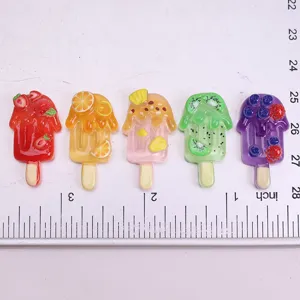 Sommer transluzente schmelzende Frucht Harz Popsicle Cabochons DIY Zubehör Handytasche