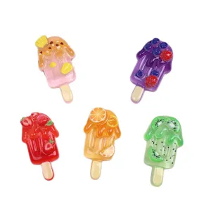 Bunte Harz Frucht Eis Cabochons für DIY Handyhülle und Schuhe Accessoires Dekoration.