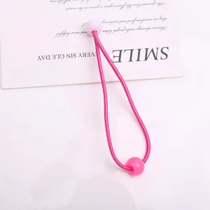 Grazioso elastico per capelli rosa con perline per bambini, accessorio per acconciatura coda.